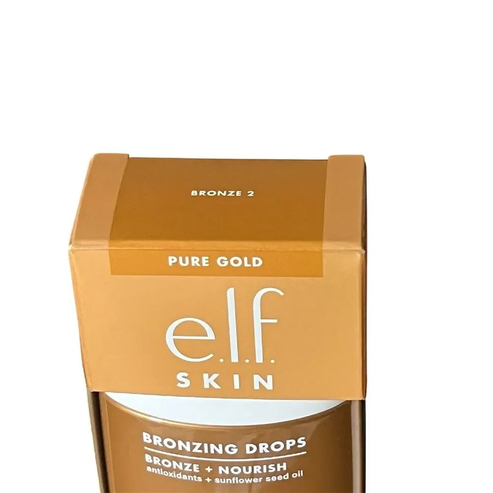 e.l.f. Skin Bronzing Drops Pure Gold Liquid Glow Vegan 1 fl oz